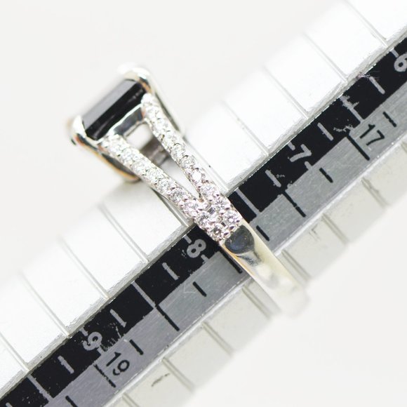 Black Diamond Split Shank Alternative Engagement Ring 14K White Gold 3.76 TCW - Picture 5 of 9